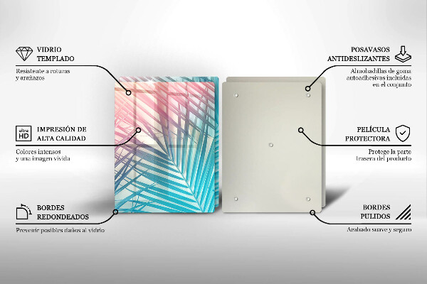 Főzőlap védő üveglap Pasztell levelek