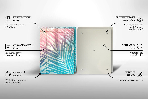 Főzőlap védő üveglap Pasztell levelek