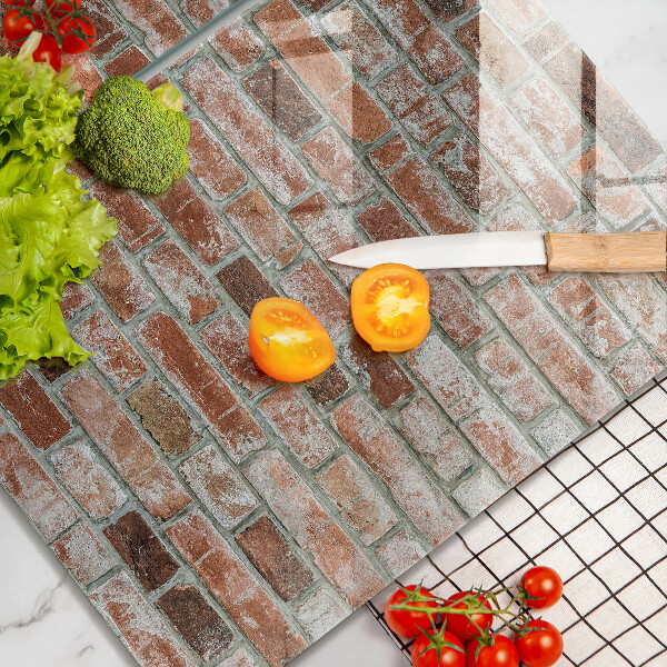 Főzőlap védő üveglap Régi téglafal