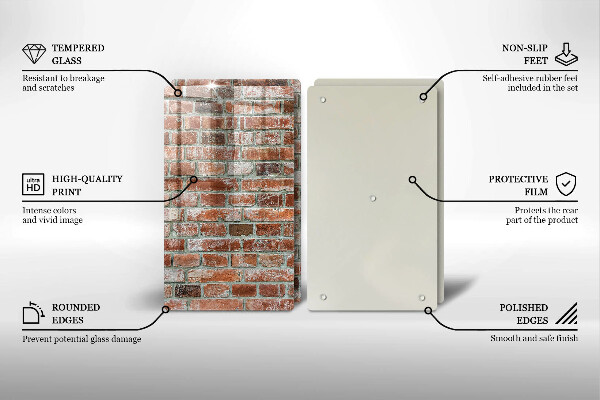 Főzőlap védő üveglap Régi téglafal