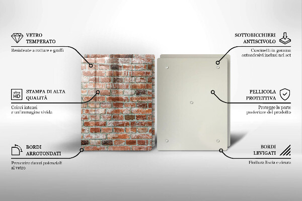 Főzőlap védő üveglap Régi téglafal