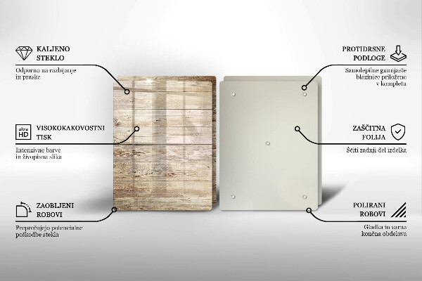 Főzőlap védő üveglap Fadeszkák