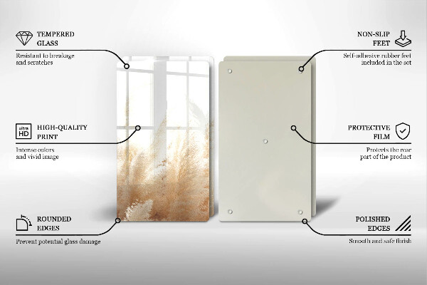 Főzőlap védő üveglap Pampa fű