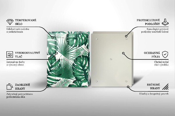 Főzőlap védő üveglap Monstera levelek