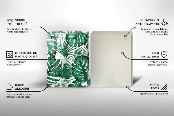 Főzőlap védő üveglap Monstera levelek