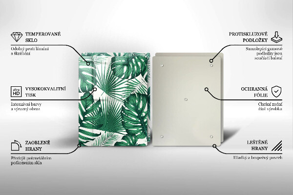 Főzőlap védő üveglap Monstera levelek