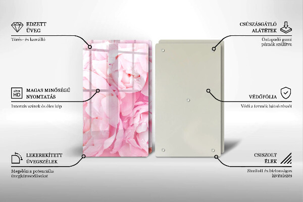 Főzőlap védő üveglap Finom bazsarózsa