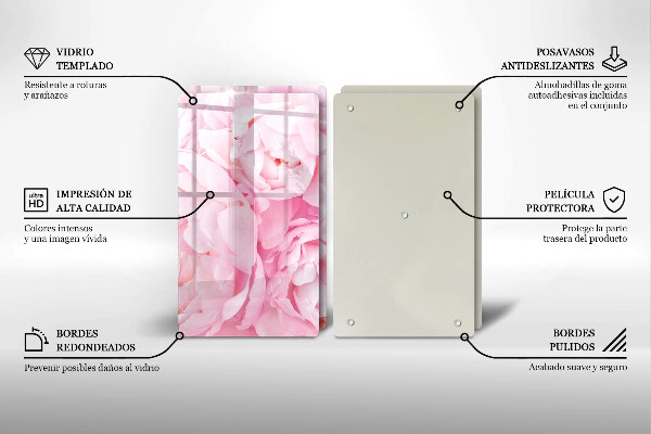 Főzőlap védő üveglap Finom bazsarózsa