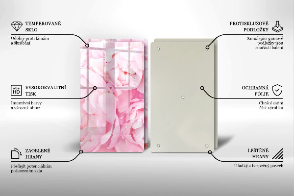 Főzőlap védő üveglap Finom bazsarózsa