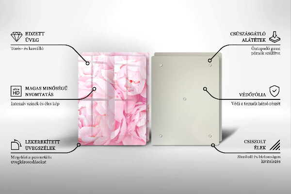 Főzőlap védő üveglap Finom bazsarózsa