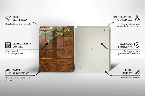 Főzőlap védő üveglap Fa táblák és levelek