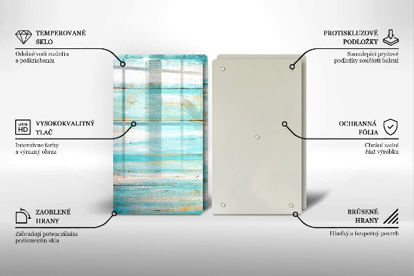 Főzőlap védő üveglap Vintage fa táblák