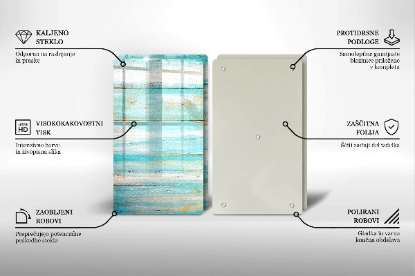 Főzőlap védő üveglap Vintage fa táblák