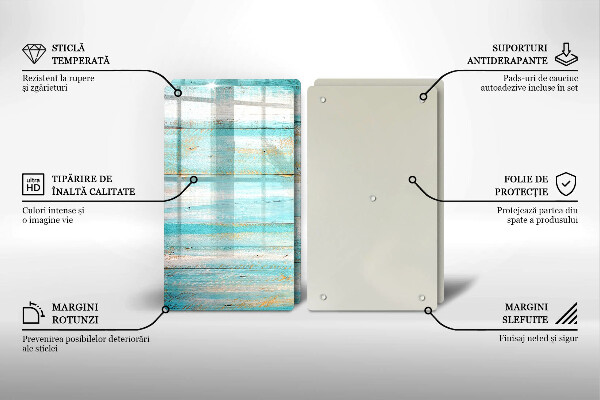 Főzőlap védő üveglap Vintage fa táblák