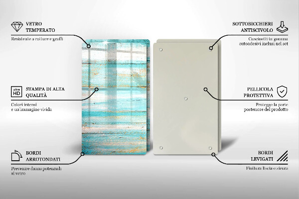 Főzőlap védő üveglap Vintage fa táblák