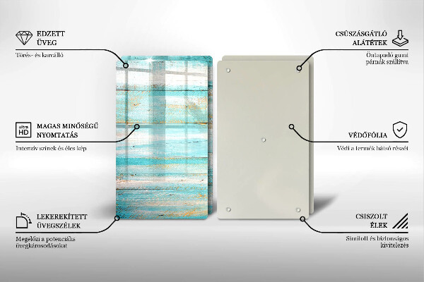 Főzőlap védő üveglap Vintage fa táblák