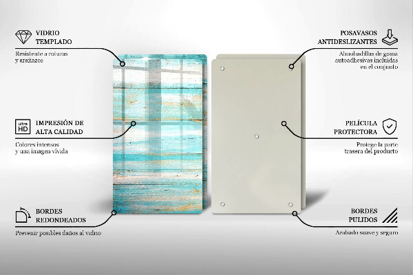 Főzőlap védő üveglap Vintage fa táblák