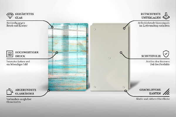 Főzőlap védő üveglap Vintage fa táblák