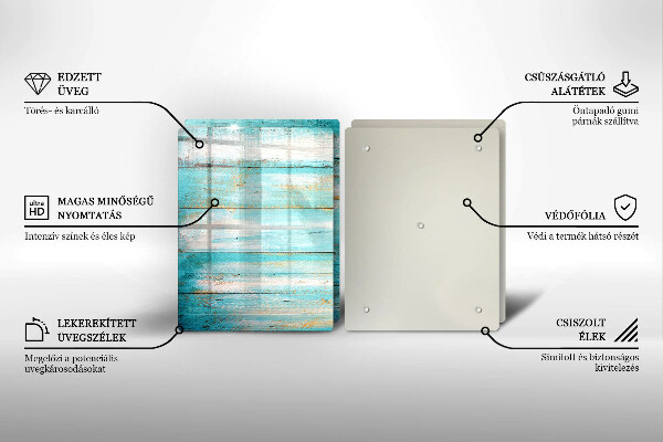 Főzőlap védő üveglap Vintage fa táblák
