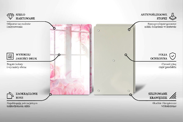 Főzőlap védő üveglap Finom rózsák háttér