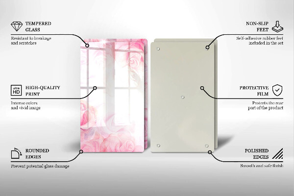 Főzőlap védő üveglap Finom rózsák háttér