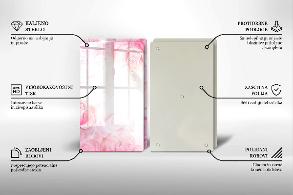 Főzőlap védő üveglap Finom rózsák háttér