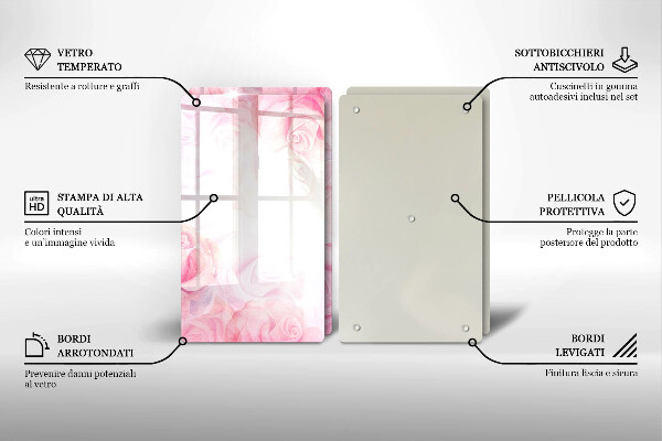 Főzőlap védő üveglap Finom rózsák háttér