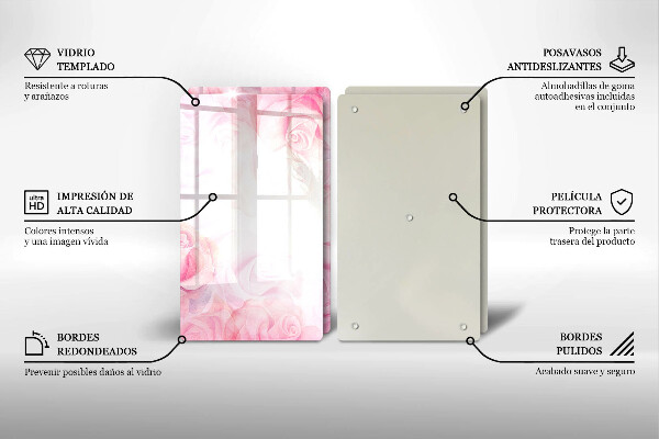 Főzőlap védő üveglap Finom rózsák háttér