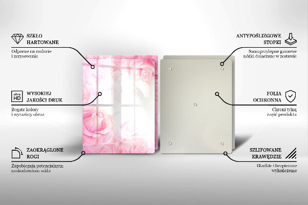 Főzőlap védő üveglap Finom rózsák háttér