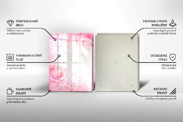 Főzőlap védő üveglap Finom rózsák háttér