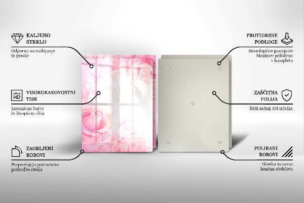 Főzőlap védő üveglap Finom rózsák háttér