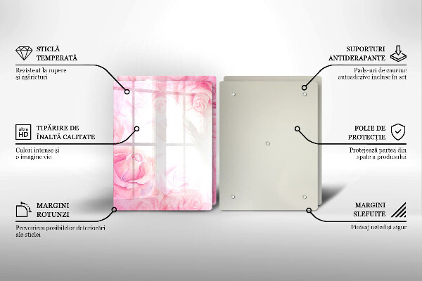 Főzőlap védő üveglap Finom rózsák háttér