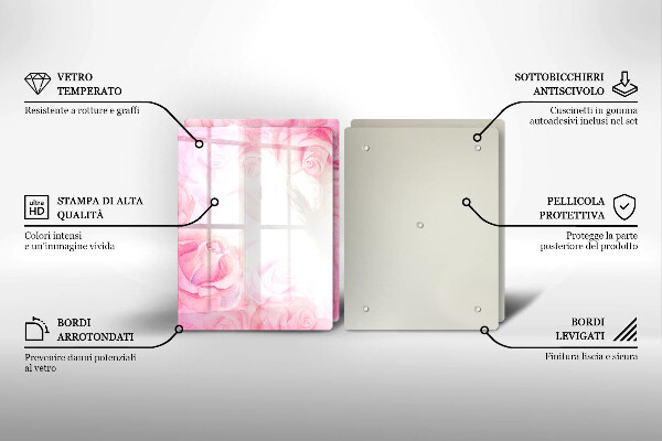 Főzőlap védő üveglap Finom rózsák háttér