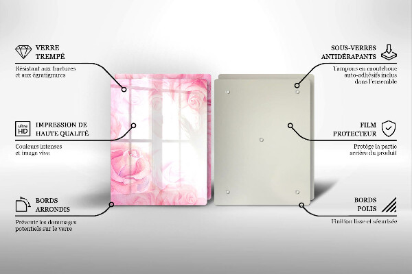 Főzőlap védő üveglap Finom rózsák háttér