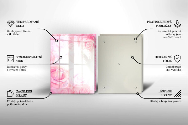 Főzőlap védő üveglap Finom rózsák háttér