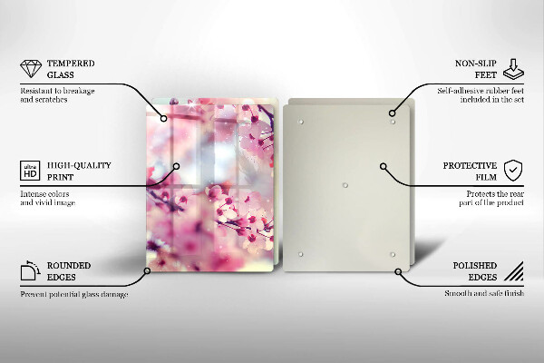 Főzőlap védő üveglap Természet alma virágok