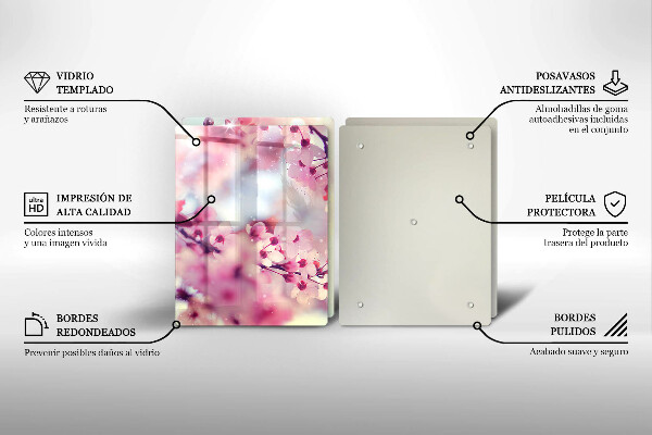 Főzőlap védő üveglap Természet alma virágok