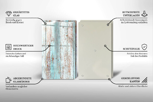 Főzőlap védő üveglap Régi vintage táblák