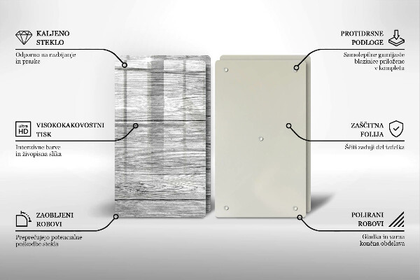 Főzőlap védő üveglap Régi fa táblák