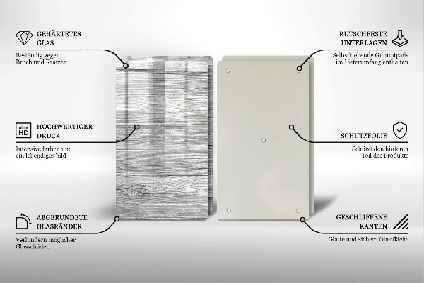 Főzőlap védő üveglap Régi fa táblák