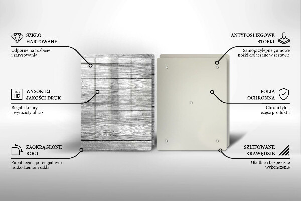 Főzőlap védő üveglap Régi fa táblák