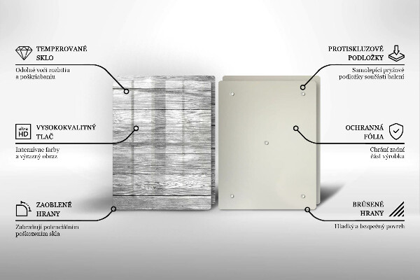 Főzőlap védő üveglap Régi fa táblák
