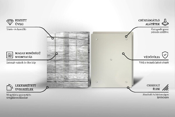 Főzőlap védő üveglap Régi fa táblák