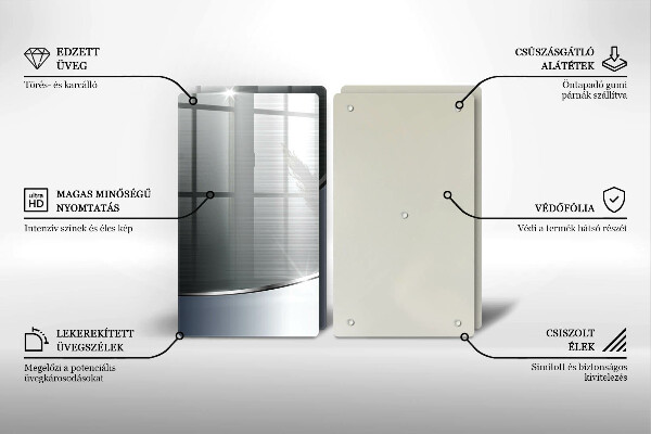 Főzőlap védő üveglap Fém absztrakciós minta