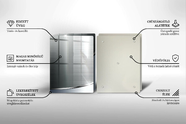 Főzőlap védő üveglap Fém absztrakciós minta