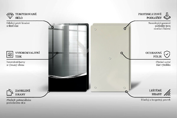 Főzőlap védő üveglap Absztrakció fémmel