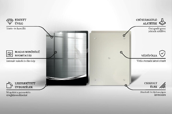 Főzőlap védő üveglap Absztrakció fémmel