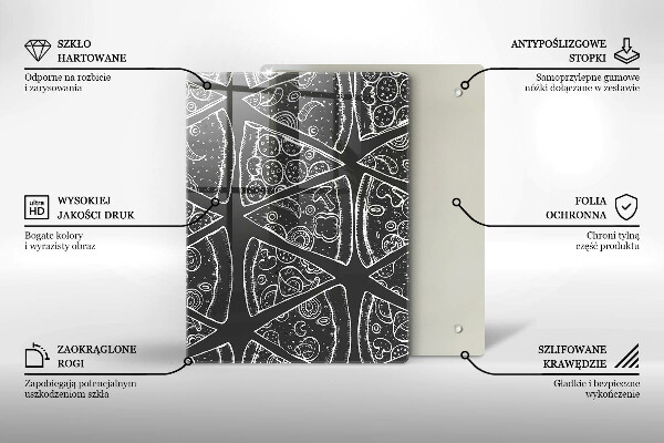 Tűzhely fedőlap Pizza illusztráció