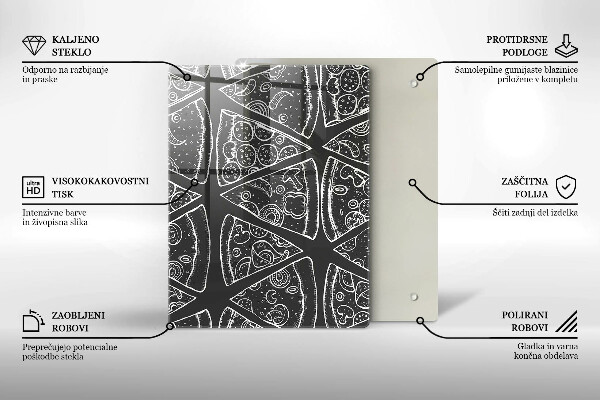 Tűzhely fedőlap Pizza illusztráció