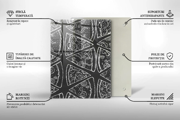 Tűzhely fedőlap Pizza illusztráció